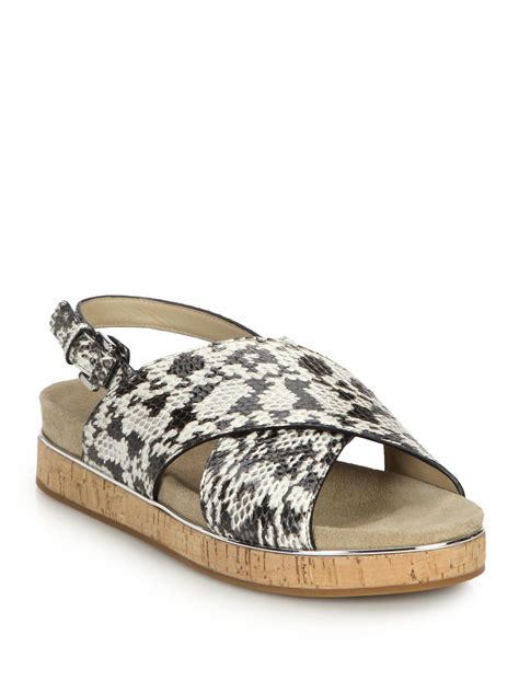 michael kors snakeskin flat sandals|michael kors snakeskin flats.